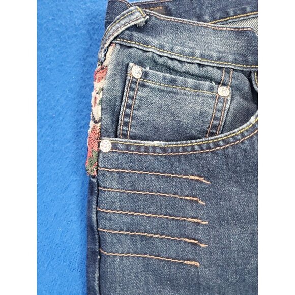 Evisu Origin Osaka Japan Button Fly Blue Shorts Denim Men's Size 34 Vintage - Picture 5 of 16